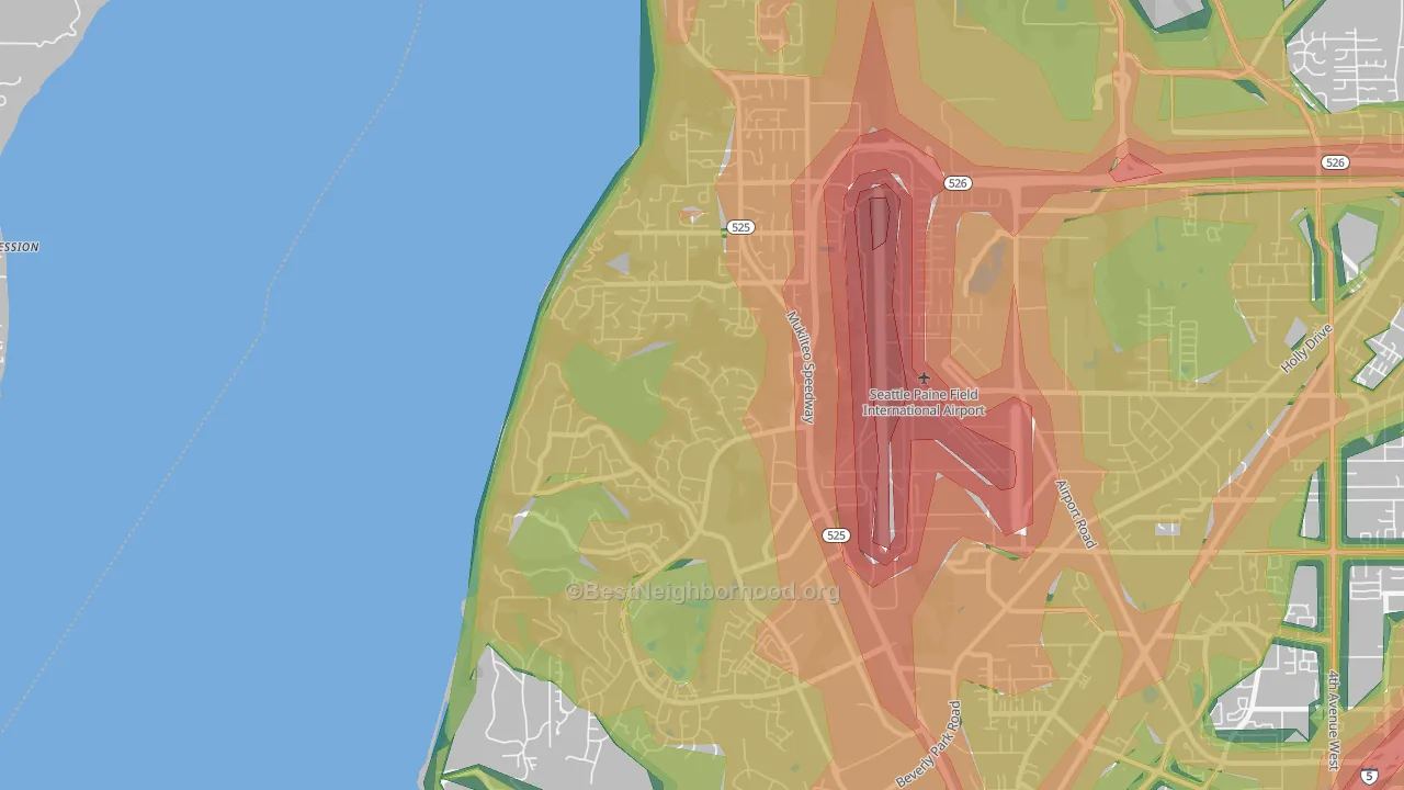 Mukilteo, WA Map of Noise Levels in Mukilteo
