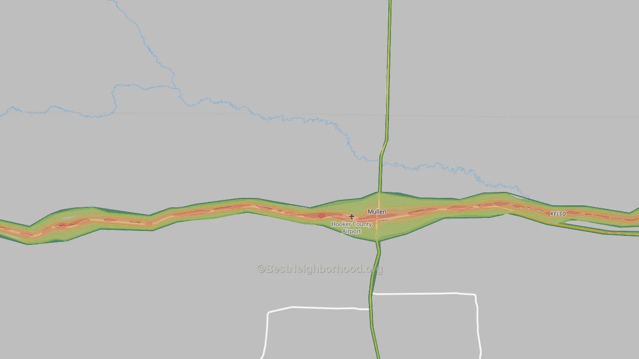 Mullen, NE Map of Noise Levels in Mullen
