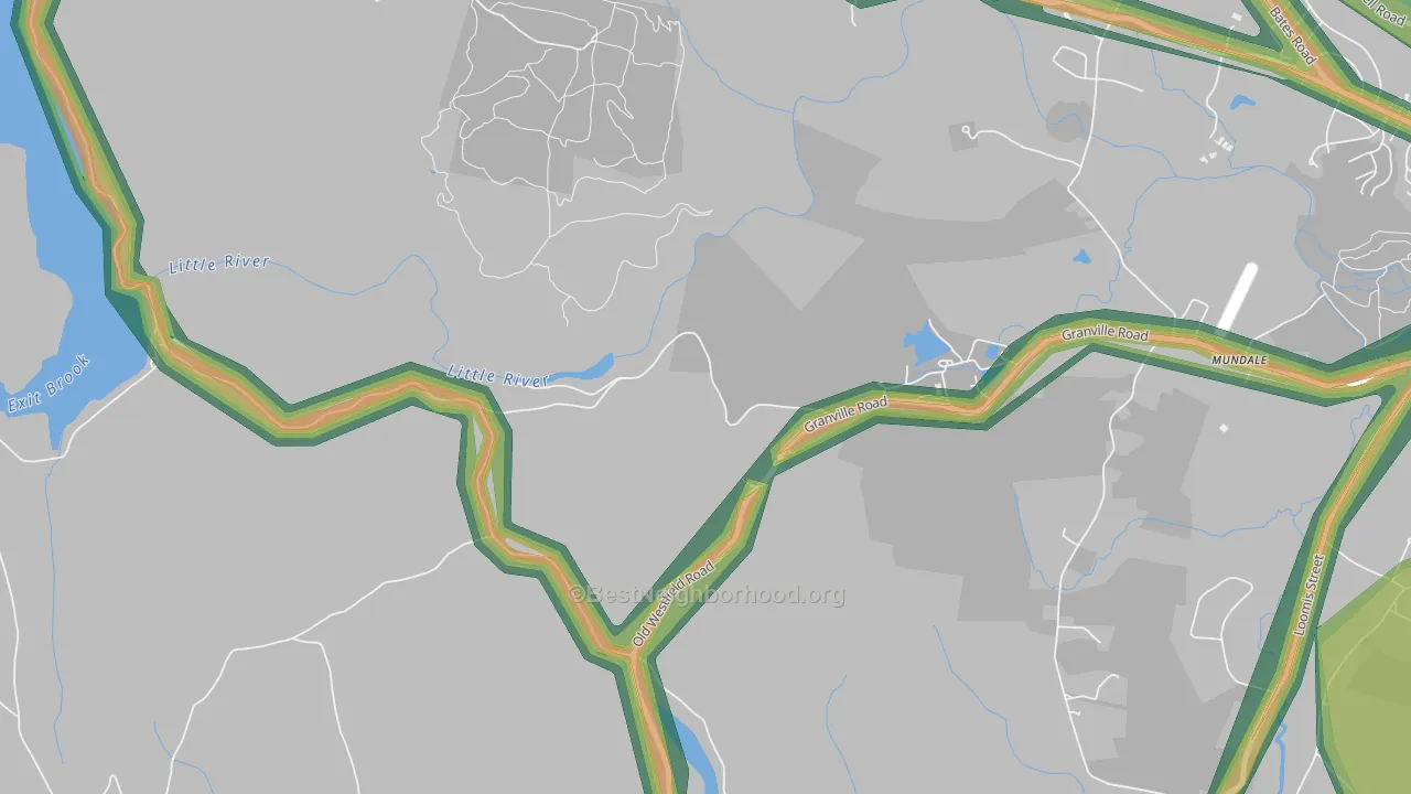 Mundale, MA Map of Noise Levels in Mundale