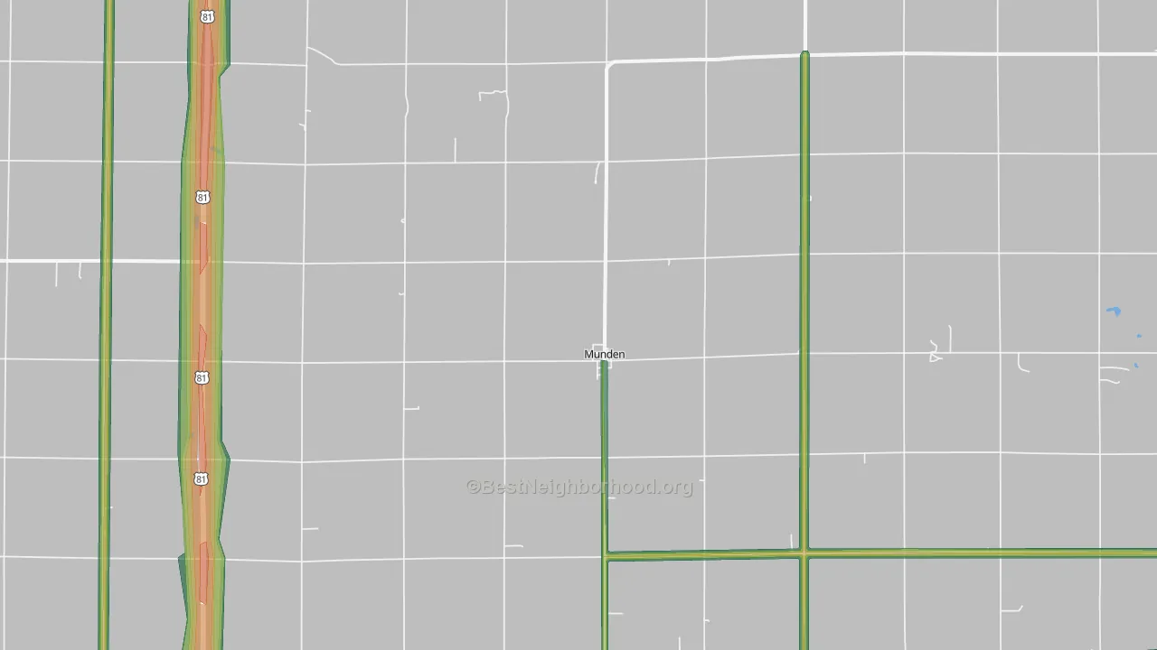 Munden, KS Map of Noise Levels in Munden
