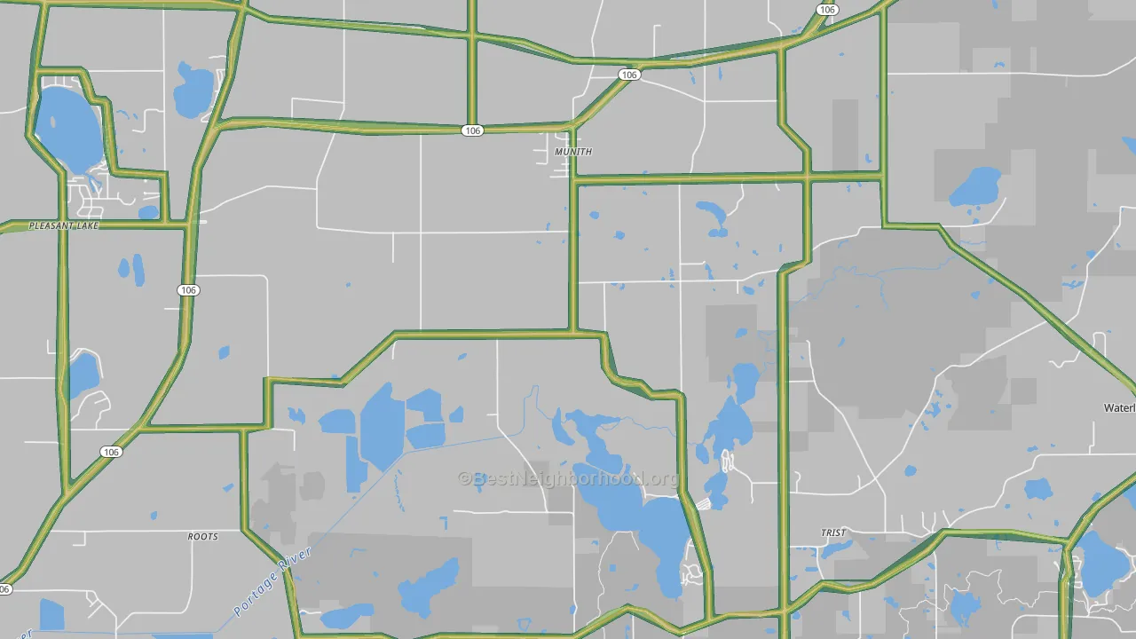 Munith, MI Map of Noise Levels in Munith