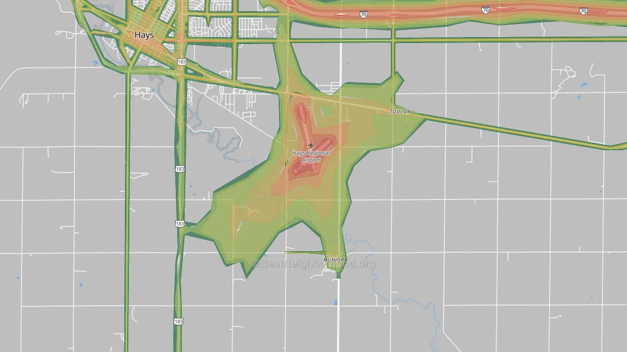 Munjor, KS Map of Noise Levels in Munjor