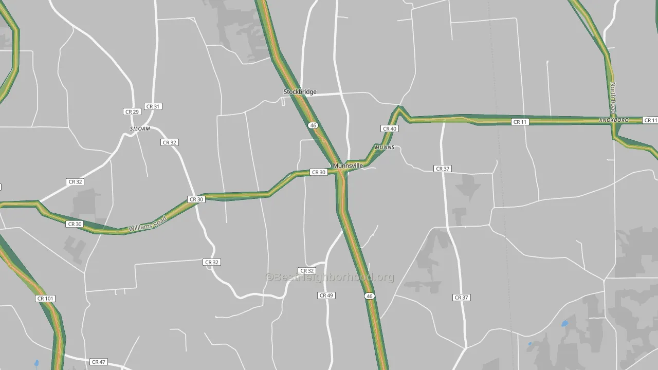 Munnsville, NY Map of Noise Levels in Munnsville