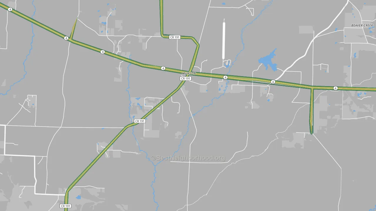 Munson, FL Map of Noise Levels in Munson