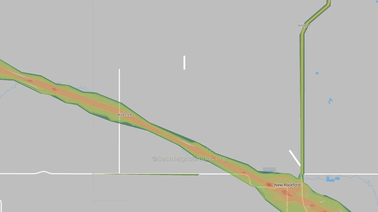 Munster, ND Map of Noise Levels in Munster