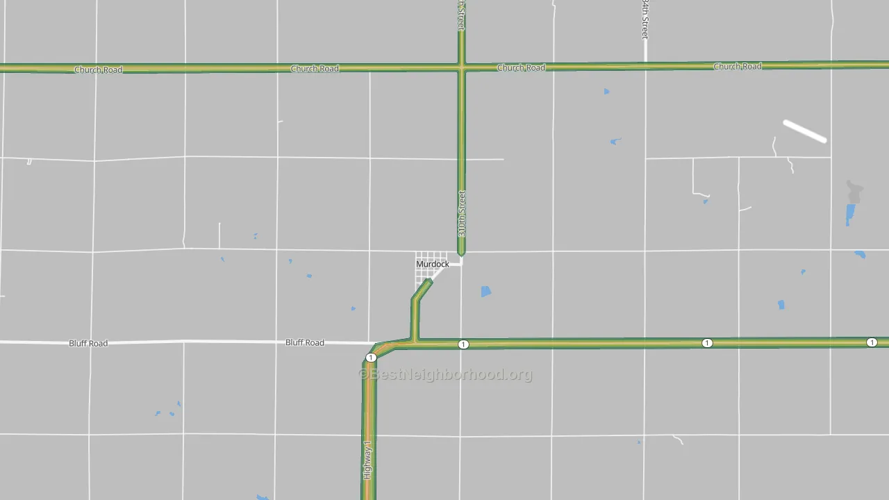 Murdock, NE Map of Noise Levels in Murdock