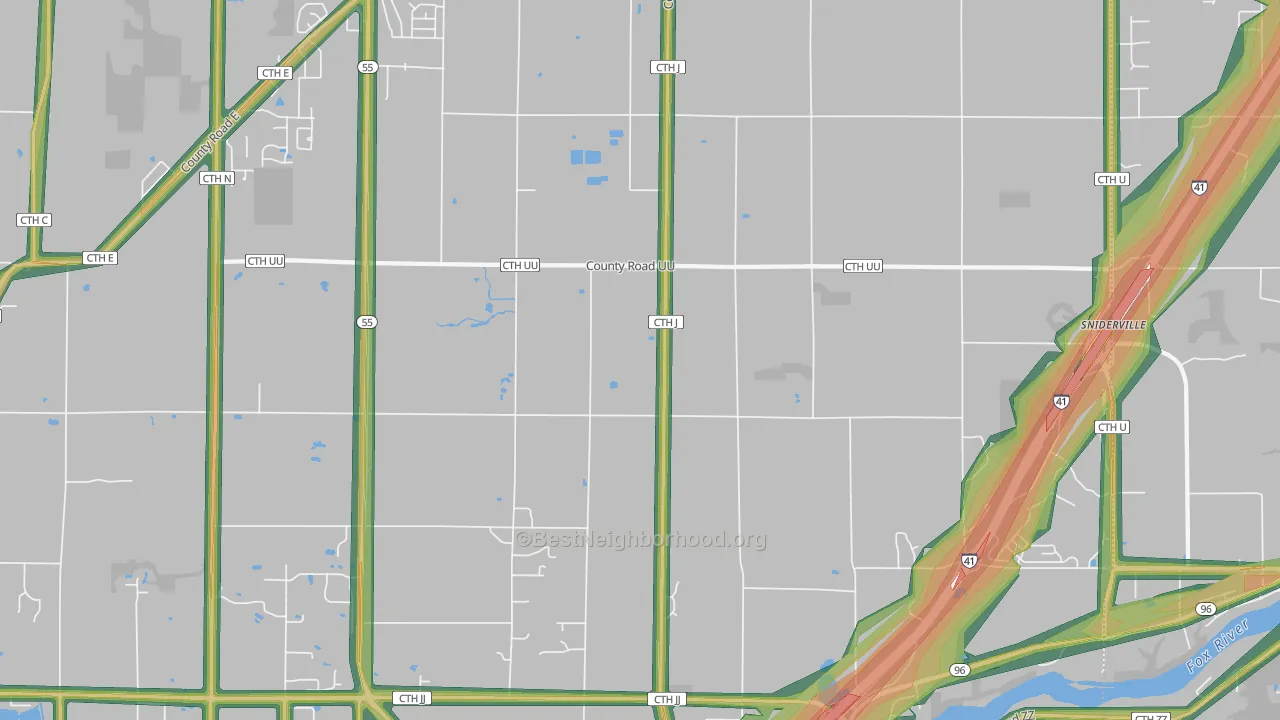 Murphy Corner, WI Map of Noise Levels in Murphy Corner