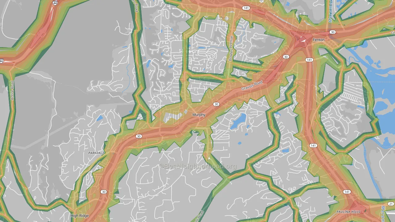 Murphy, MO Map of Noise Levels in Murphy