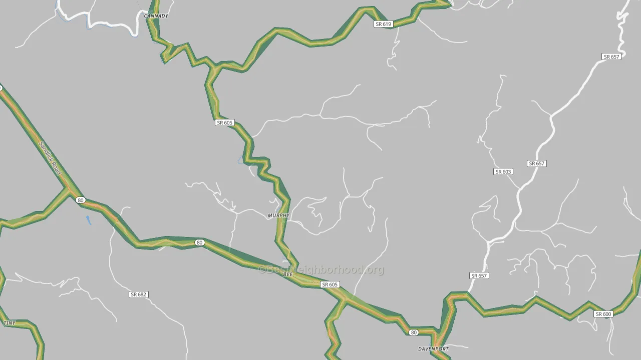 Murphy, VA Map of Noise Levels in Murphy