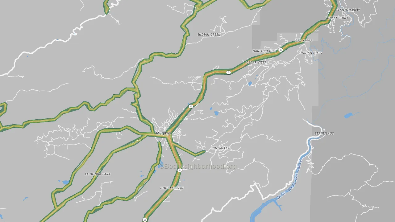 Murphys, CA Map of Noise Levels in Murphys