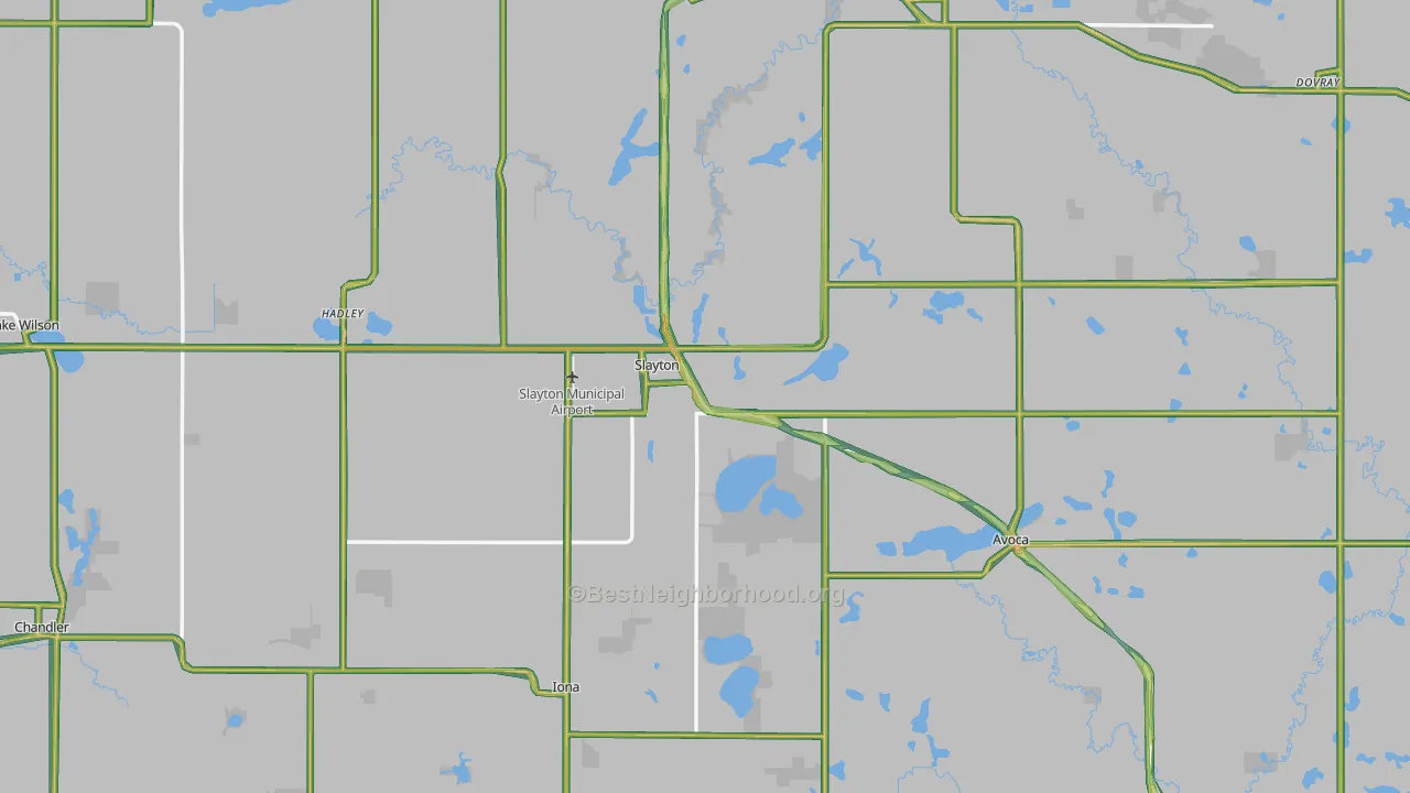 Murray County, MN Map of Noise Levels in Murray County