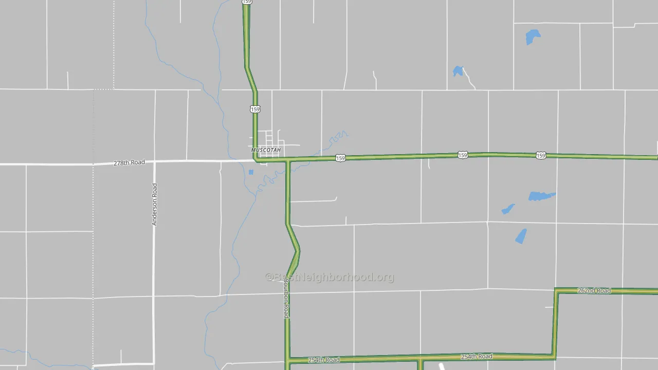 Muscotah, KS Map of Noise Levels in Muscotah
