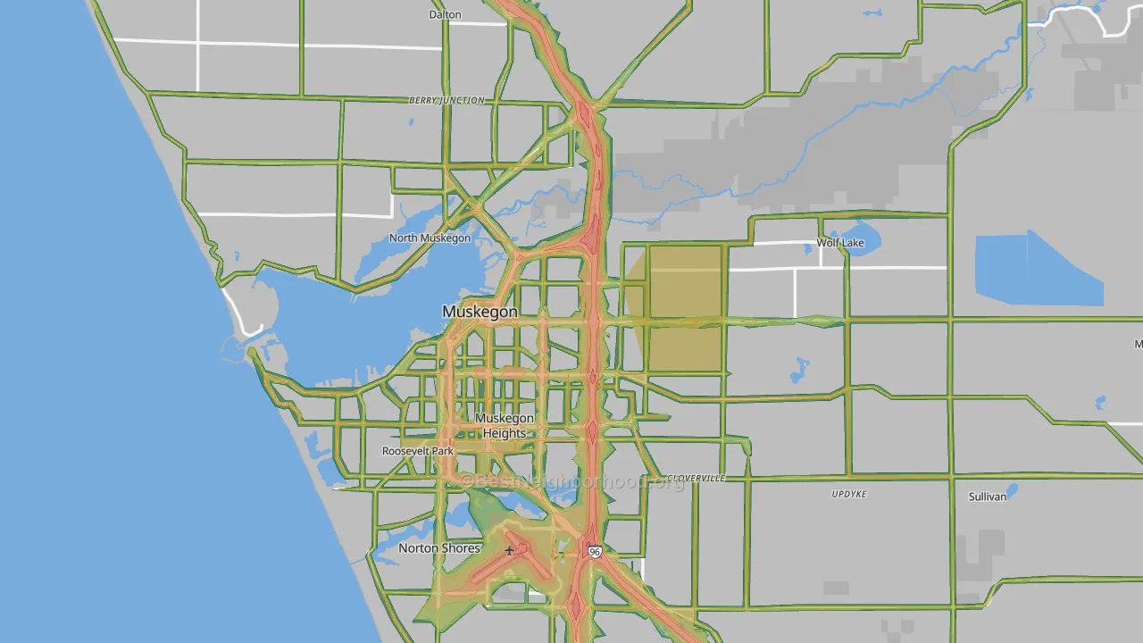 Muskegon, MI Map of Noise Levels in Muskegon