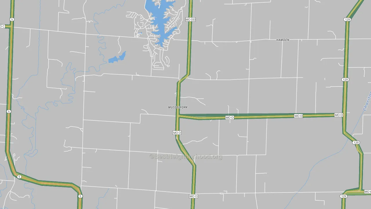 Musselfork, MO Map of Noise Levels in Musselfork