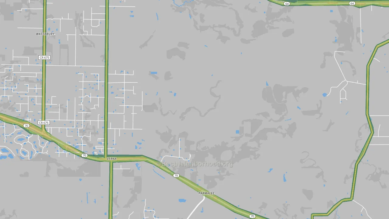 Myakka City, FL Map of Noise Levels in Myakka City