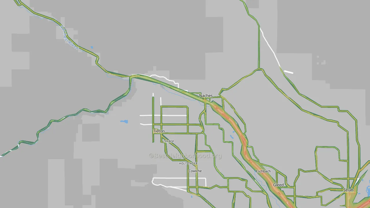 Naches, WA Map of Noise Levels in Naches