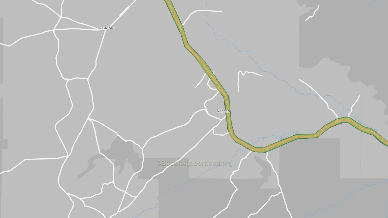 Nageezi, NM Map of Noise Levels in Nageezi