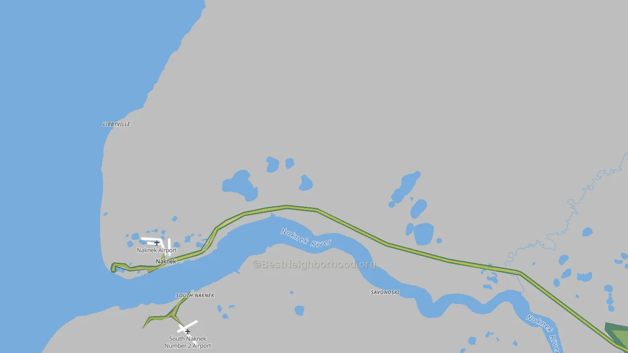 Naknek, AK Map of Noise Levels in Naknek