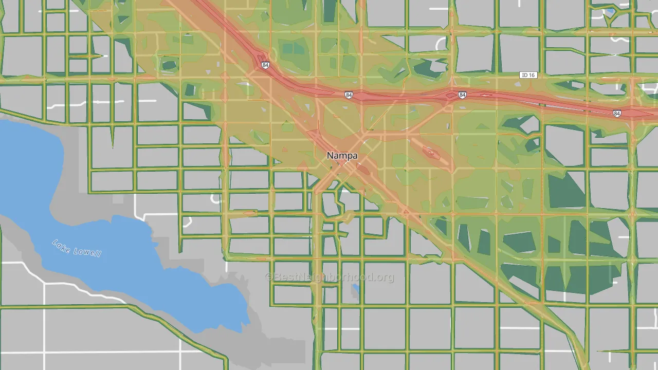 Nampa, ID Map of Noise Levels in Nampa