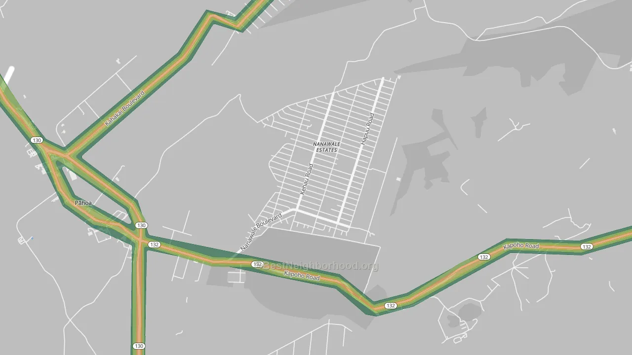 Nanawale Estates, HI Map of Noise Levels in Nanawale Estates