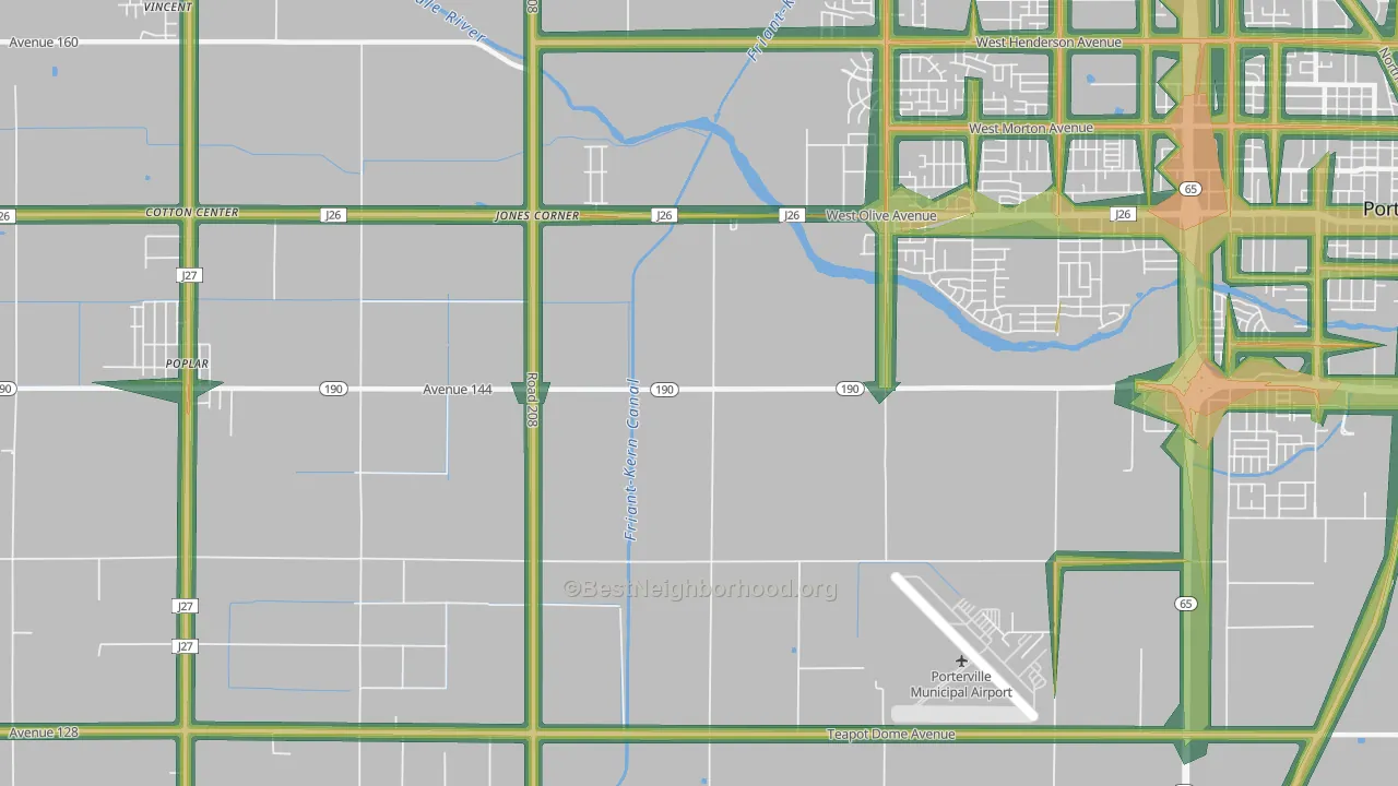 Nanceville, CA Map of Noise Levels in Nanceville