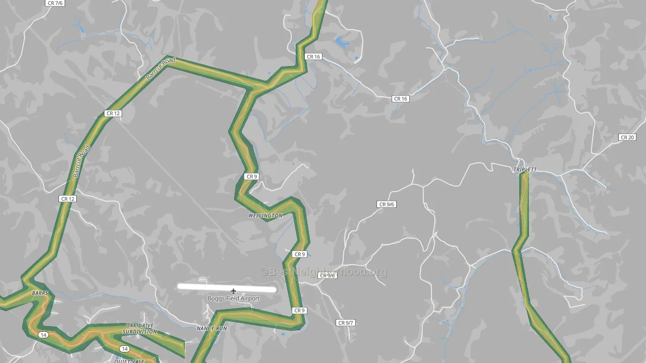 Nancy Run, WV Map of Noise Levels in Nancy Run