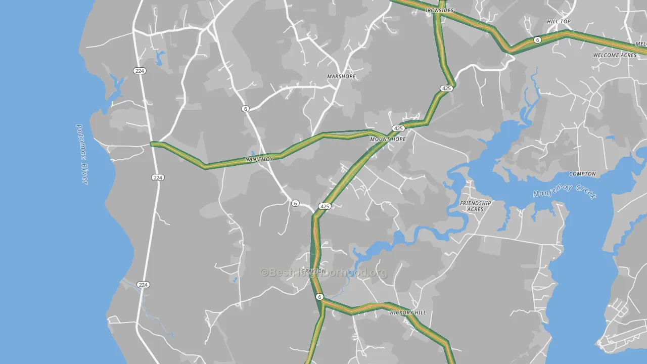 Nanjemoy, MD Map of Noise Levels in Nanjemoy