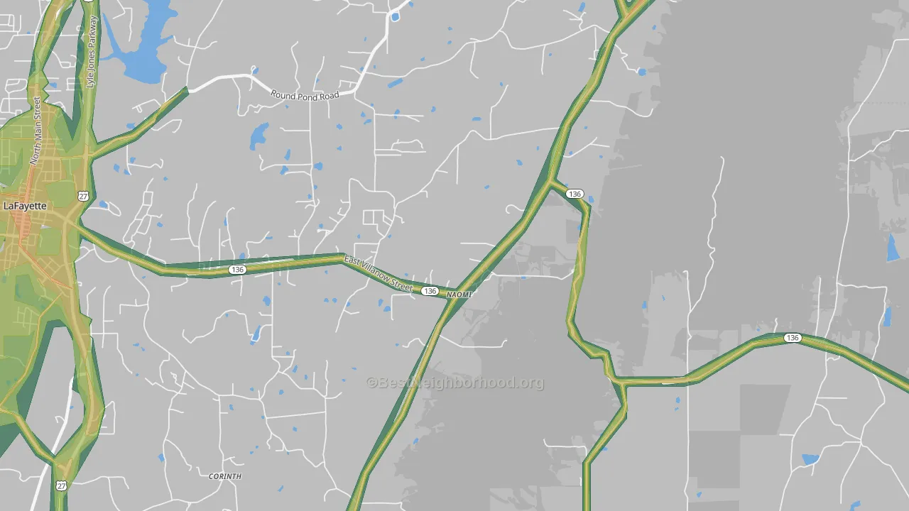 Naomi, GA Map of Noise Levels in Naomi