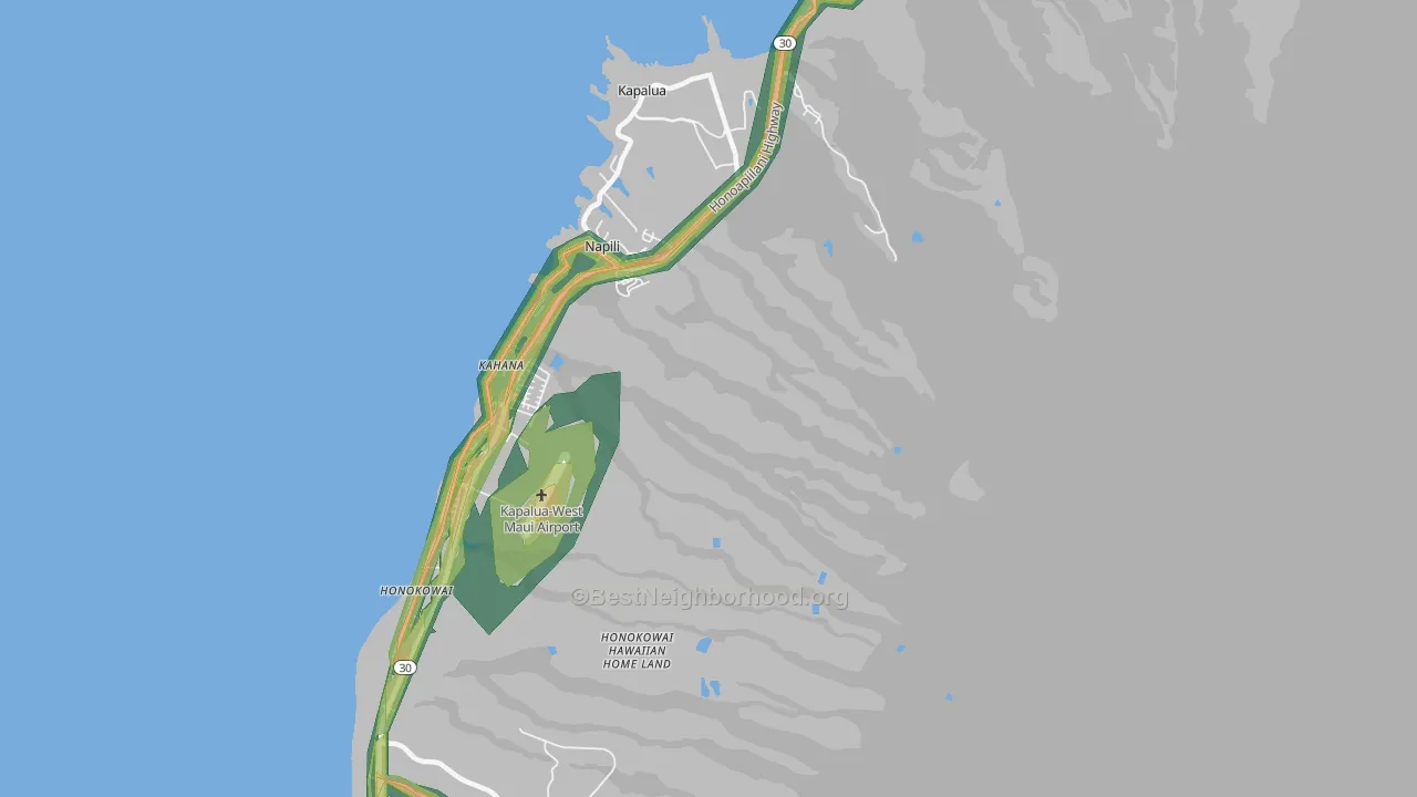 Napili, HI Map of Noise Levels in Napili