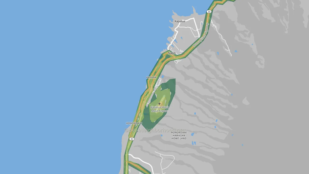 Napili-Honokowai, Lahaina, HI Map of Noise Levels in Napili-Honokowai