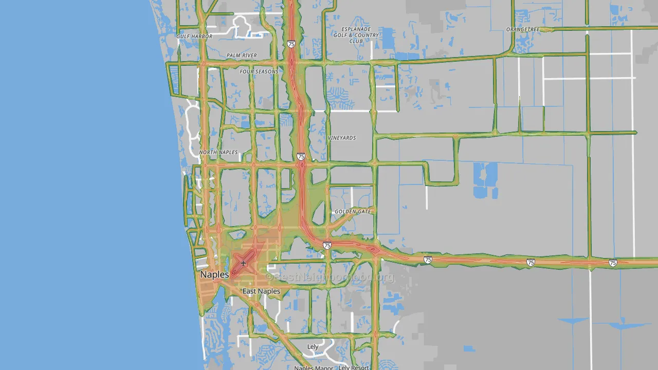 Naples, FL Map of Noise Levels in Naples