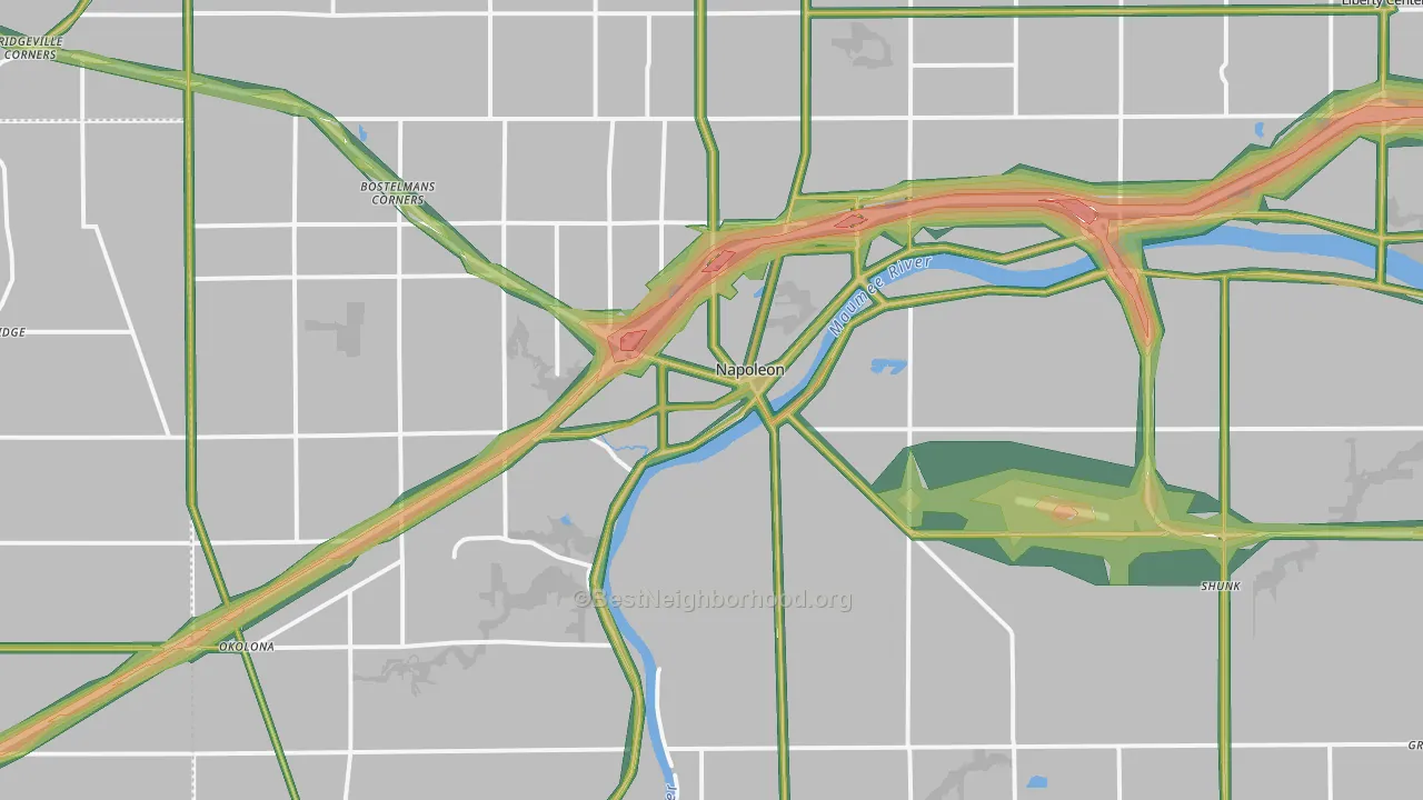 Napoleon, OH Map of Noise Levels in Napoleon