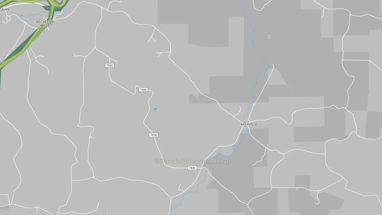 Nashville, PA Map of Noise Levels in Nashville
