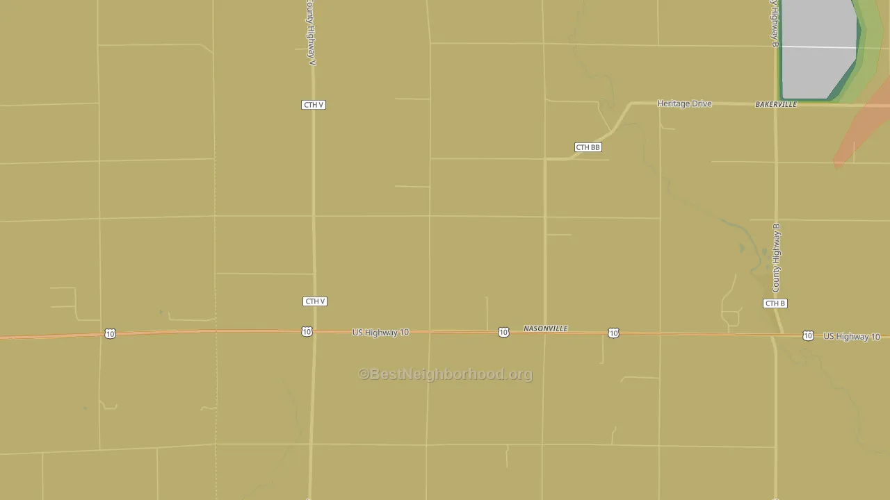 Nasonville, WI Map of Noise Levels in Nasonville