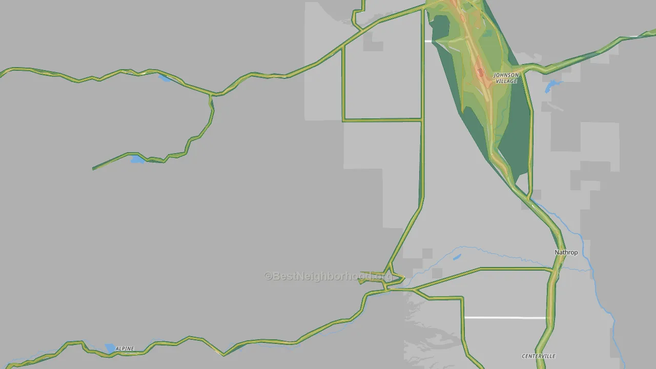 Nathrop, CO Map of Noise Levels in Nathrop