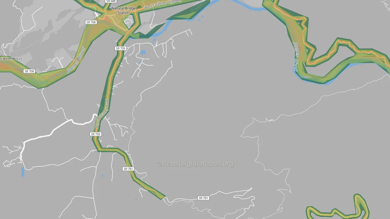 Naturl Br Sta, VA Map of Noise Levels in Naturl Br Sta