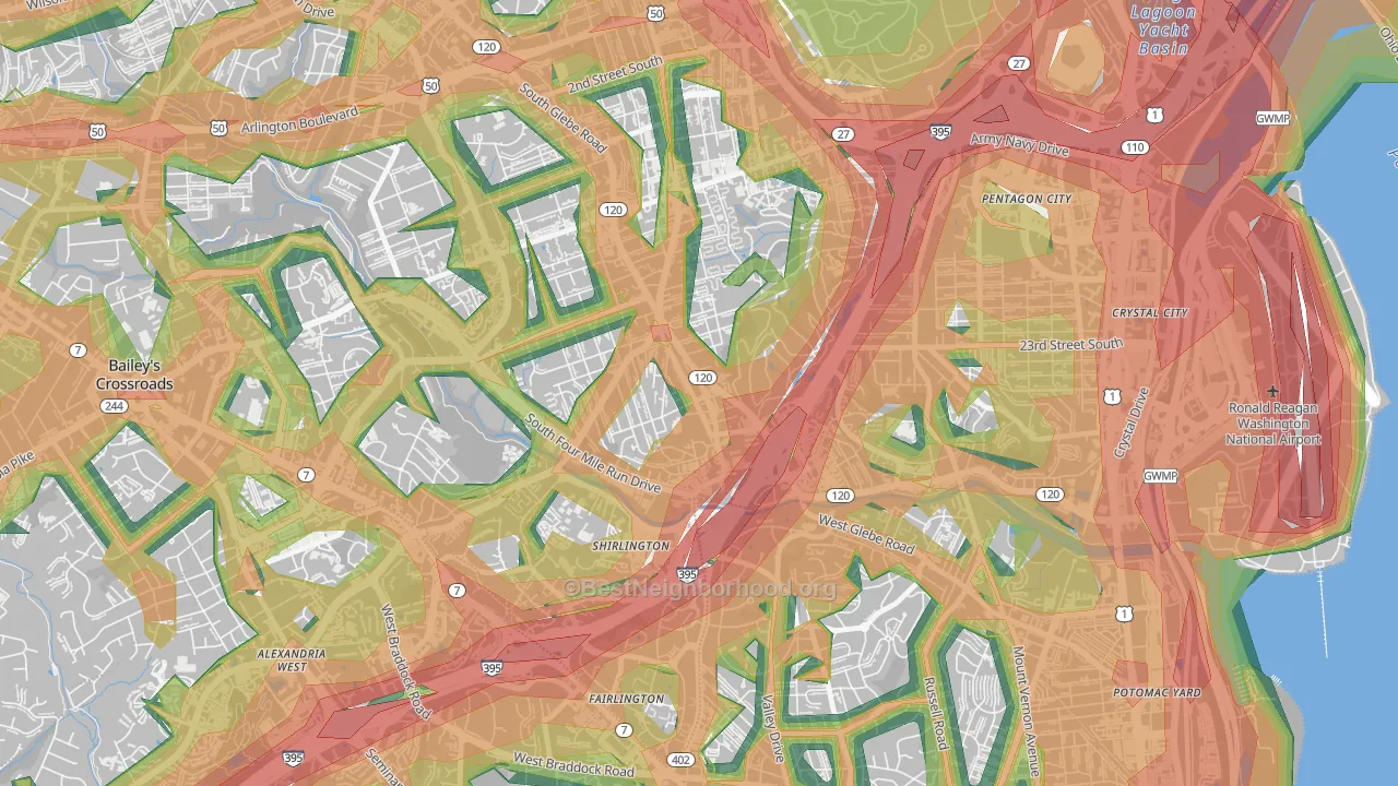 Nauck, Arlington, VA Map of Noise Levels in Nauck