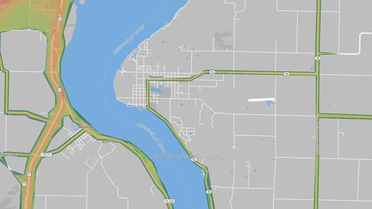 Nauvoo, IL Map of Noise Levels in Nauvoo
