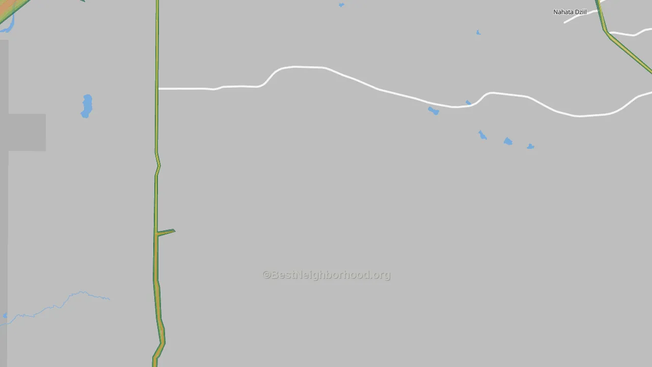 Navajo, AZ Map of Noise Levels in Navajo