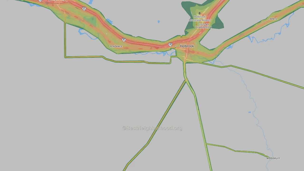 Navajo County, AZ Map of Noise Levels in Navajo County