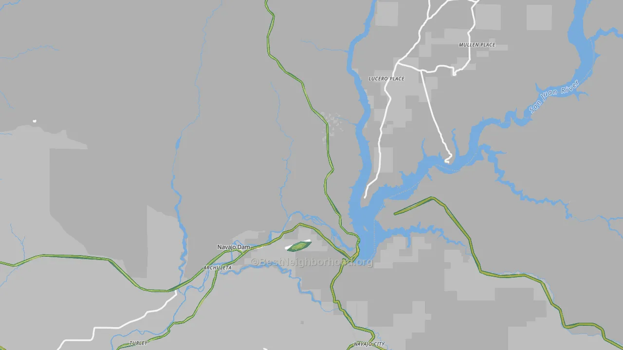 Navajo Dam, NM Map of Noise Levels in Navajo Dam