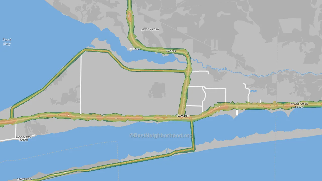 Navarre, FL Map of Noise Levels in Navarre