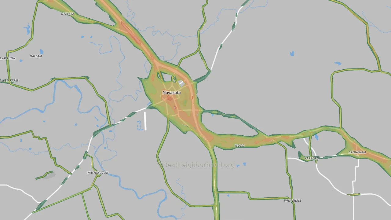 Navasota, TX Map of Noise Levels in Navasota