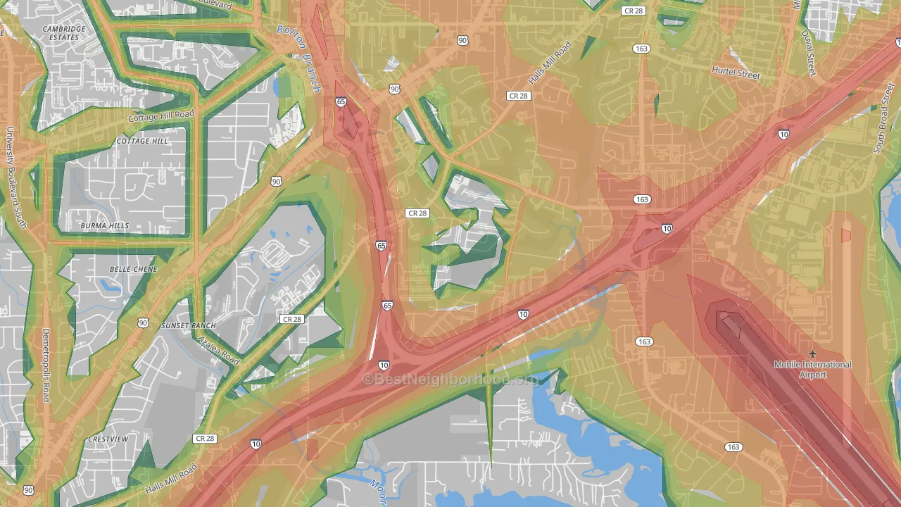 Navco, Mobile, AL Map of Noise Levels in Navco