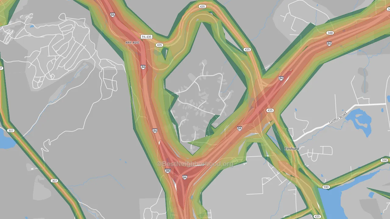 Nay Aug, PA Map of Noise Levels in Nay Aug