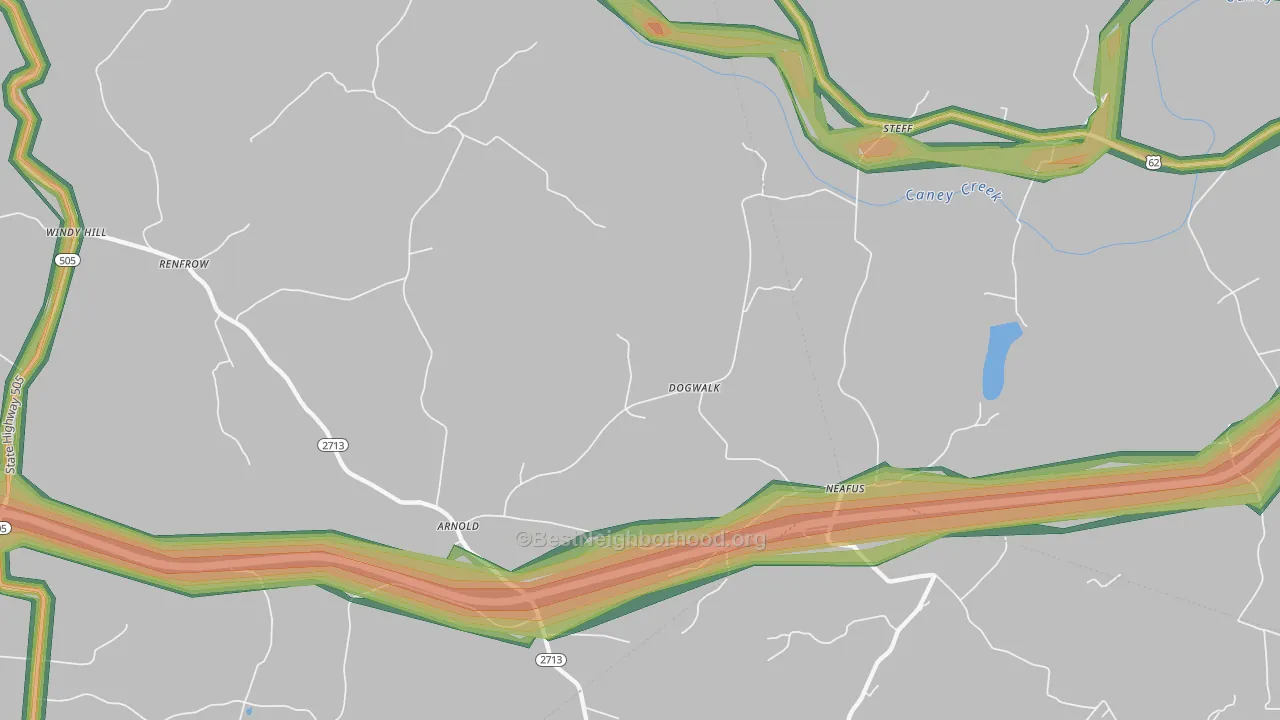 Neafus, KY Map of Noise Levels in Neafus