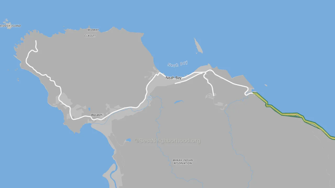 Neah Bay, WA Map of Noise Levels in Neah Bay