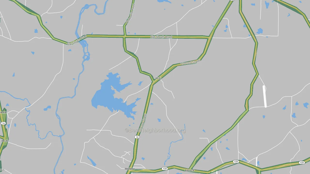Neal, GA Map of Noise Levels in Neal
