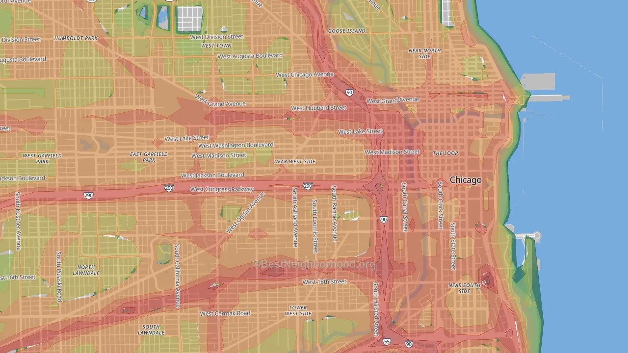 Near West Side, Chicago, IL Map of Noise Levels in Near West Side