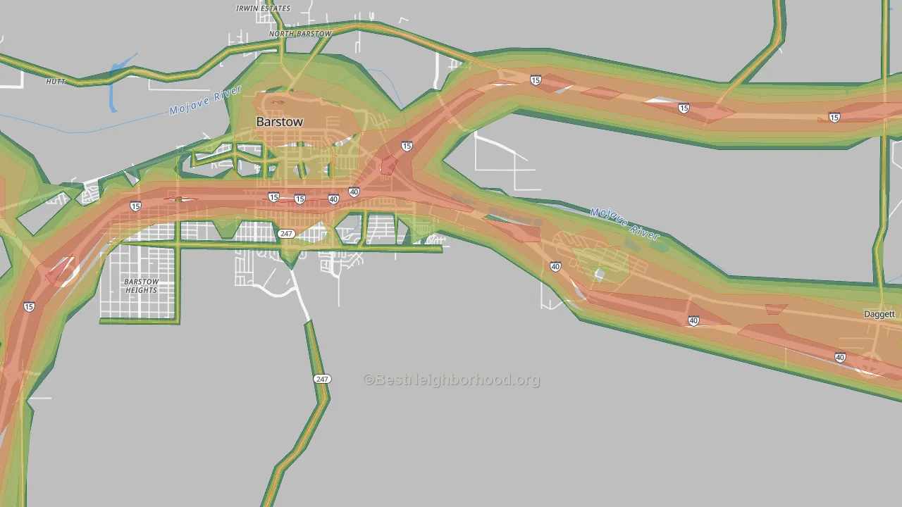 Nebo Center, CA Map of Noise Levels in Nebo Center